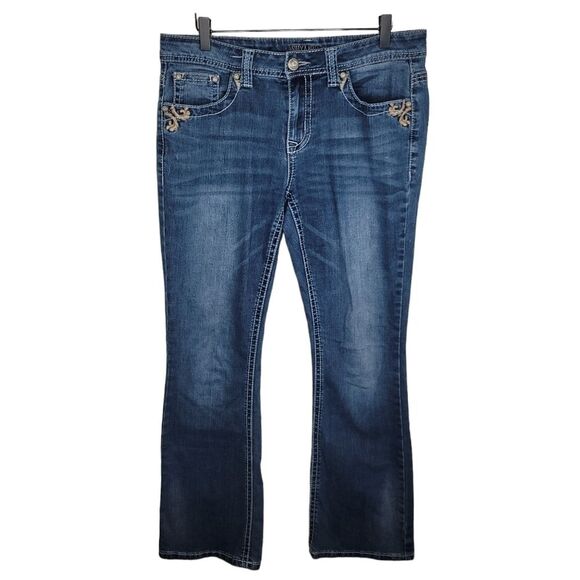 Shyanne "Anne" scroll bootcut denim jeans size 30 short/petite - Picture 1 of 8